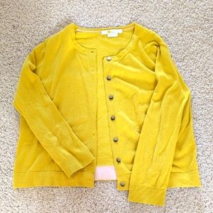 Boden Mustard Button-Up Cardigan